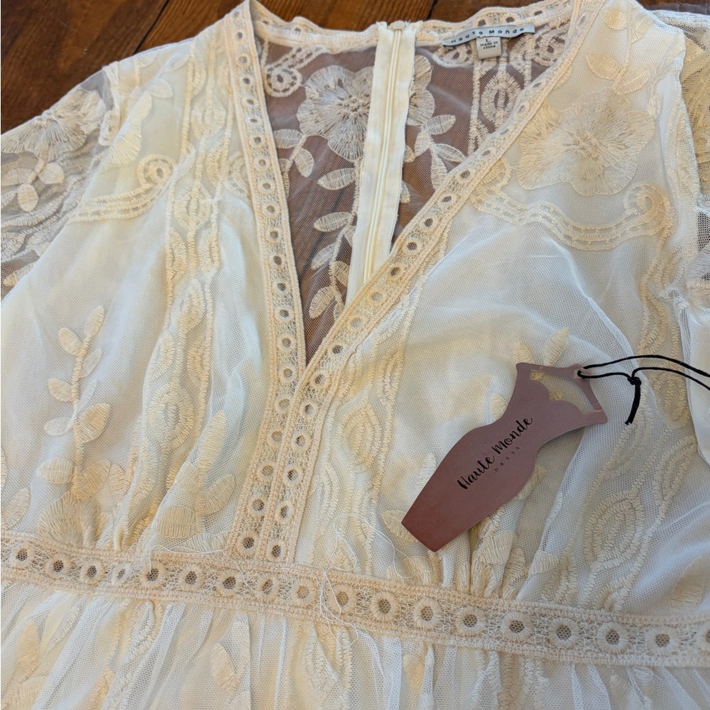 Haute Monde Cream Lace‎ Mini Dress - Picture 5 of 9